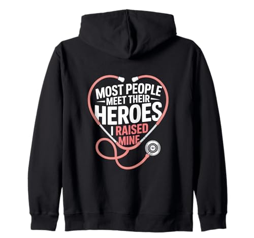 Most People Meet Their Heroes I Raised Mine Pflege Mama Kapuzenjacke Most People Meet Their Heroes I Raised Mine Pflege Mama Kapuzenjacke von Stethoskop Herz Pflege Krankenpflege Mutter