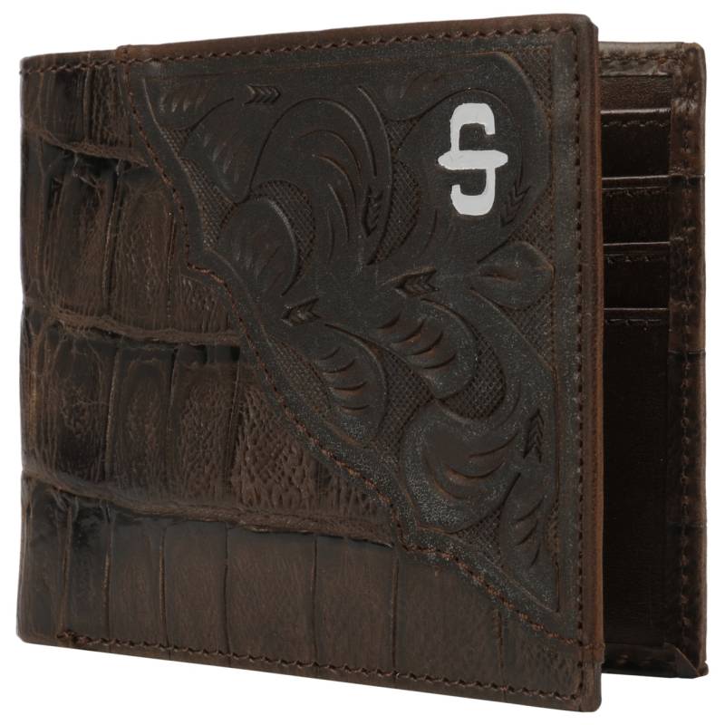 Croco Embossed Leather Bi-Fold Wallet von Stetson.eu