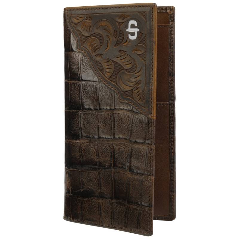 Croco Embossed Leather Checkbook II von Stetson.eu