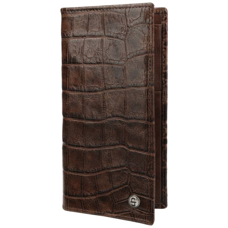 Croco Embossed Leather Checkbook von Stetson.eu