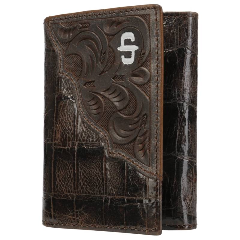 Croco Embossed Tri-Fold Leather Wallet von Stetson.eu