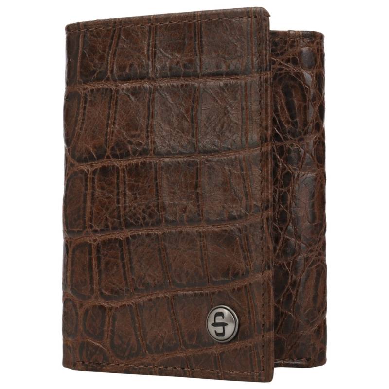 Croco Embossed Leather Tri-Fold Wallet von Stetson.eu
