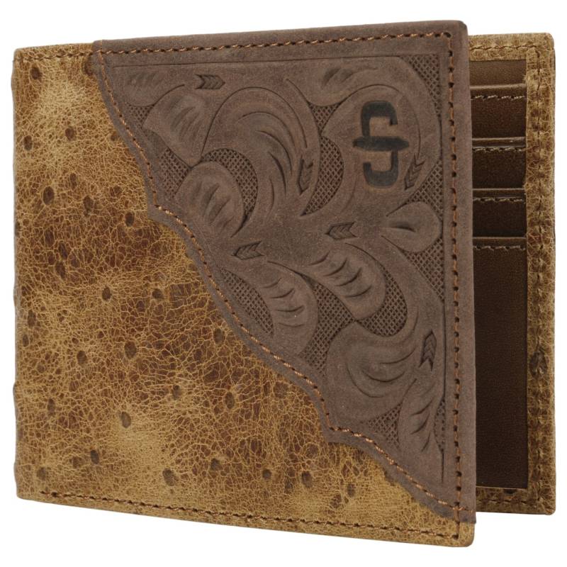 Ostrich Embossed Leather Bi-Fold Wallet von Stetson.eu