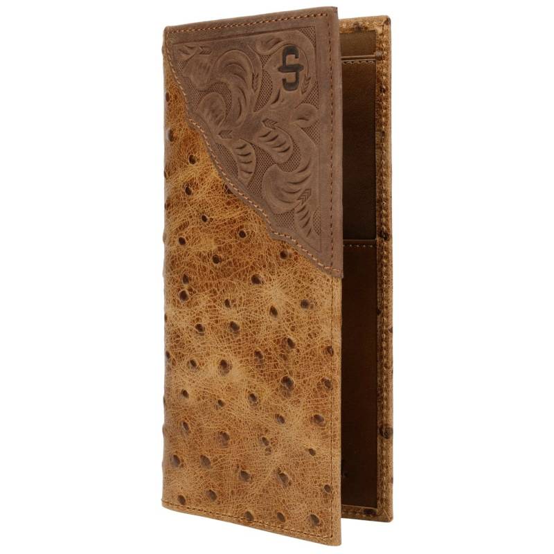 Ostrich Embossed Leather Checkbook von Stetson.eu