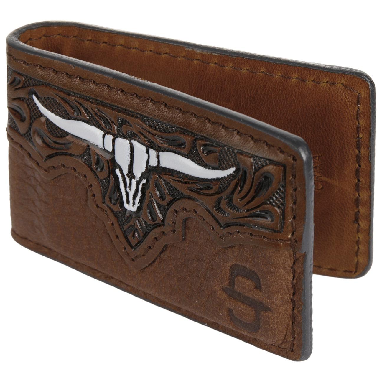 Steer Head Leather Money Clip von Stetson.eu
