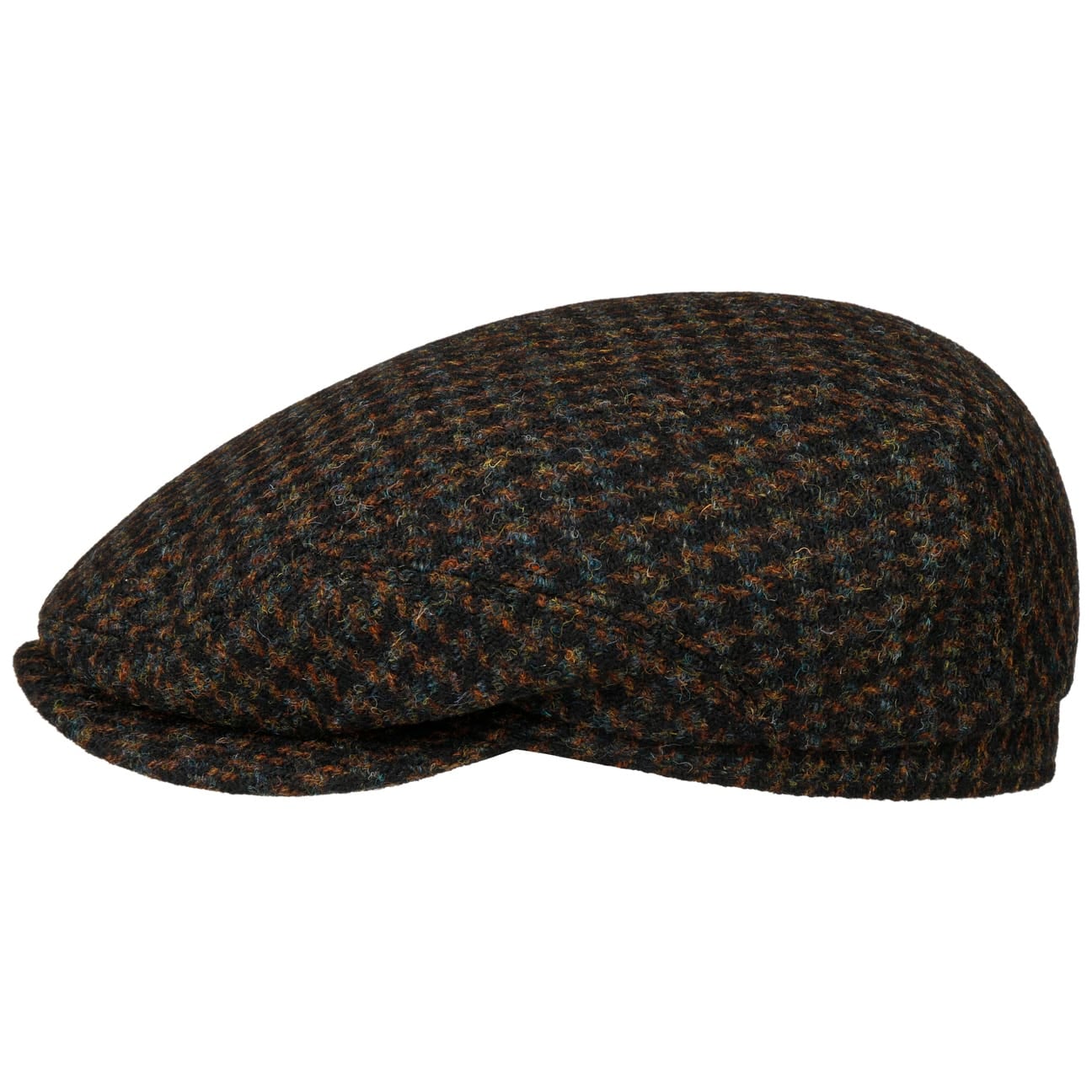 Harris Tweed Houndstooth Driver Flatcap by Stetson von Stetson