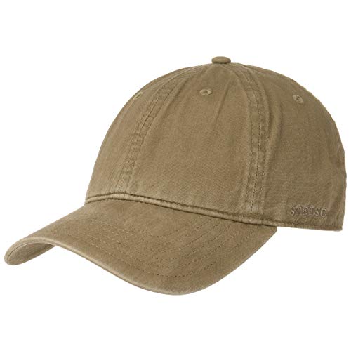 Stetson Ducor Sun Guard Fullcap Herren - Baseballcap aus Bio-Baumwolle (nachhaltig) - Frühjahr/Sommer - Cap mit Sonnenschutz UV 40+ - Basecap Stonewashed-Look - Outdoorcap Oliv M (56-57 cm) von Stetson