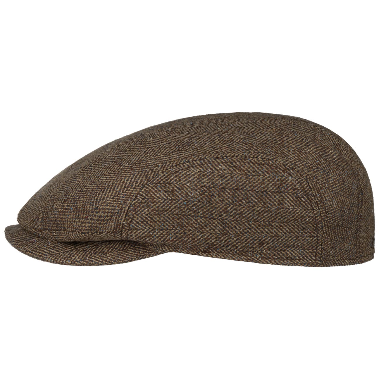 Herringbone Silk Driver Flatcap by Stetson von Stetson