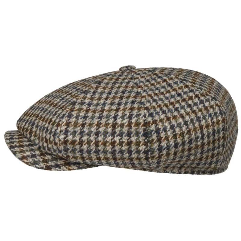 Harris Tweed Houndstooth Flatcap by Stetson von Stetson