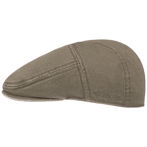 Stetson Paradise Cotton Schirmmütze Oliv-grün Herren - Flatcap mit UV-Schutz 40+ - Herrenmütze aus Baumwolle - Flat Cap Größen M 56-57 cm - Schiebermütze Sommer/Winter von Stetson