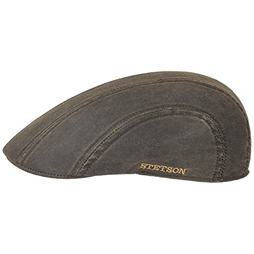 Stetson Madison Old Cotton Flatcap Herren - Schiebermütze mit Schurwolle - Herrenmütze Wasserabweisend - Schirmmütze mit UV-Schutz (Schirmlänge 5 cm) - Sommer/Winter braun S (54-55 cm) von Stetson