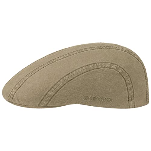 Stetson Madison Delave Flatcap Damen/Herren - Nachhaltige Cap - Hochwertige Bio-Baumwolle - Unifarbene Kappe mit UV-Schutz - Leichte Freizeitcap mit Futterband - Frühjahr/Sommer Khaki L (58-59 cm) von Stetson