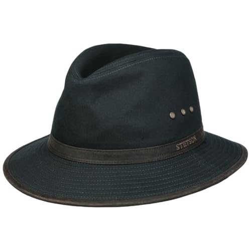 Stetson AVA Cotton Outdoorhut Traveller-Hut Herren Australienhut mit UV-Schutz 40+ Baumwollhut Herrenhut Frühjahr Sommer dunkelblau XXL (62-63 cm) von Stetson