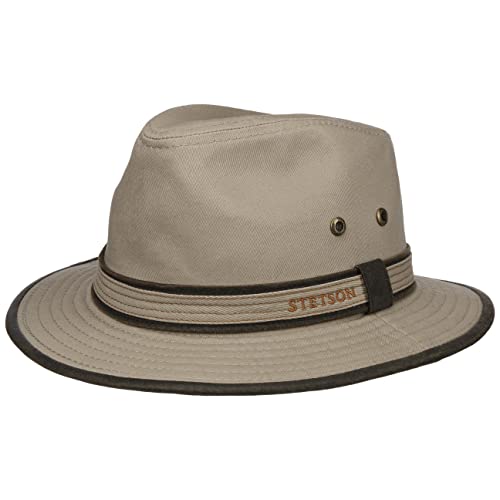 Stetson AVA Cotton UV-Schutz Stoffhut - Sonnenhut Herren/Damen - Hut aus Baumwolle - Traveller Frühjahr/Sommer - Sommerhut beige XXL (62-63 cm) von Stetson