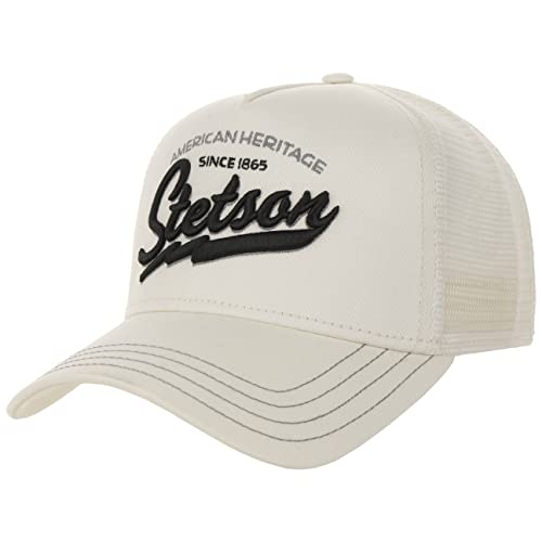 Stetson American Heritage Kids Cap - Trucker Stil - Größenverstellbar - Coole Kappe - Baseballcap mit atmungsaktivem Mesh - Frühjahr/Sommer - Für Kinder cremeweiß One Size von Stetson