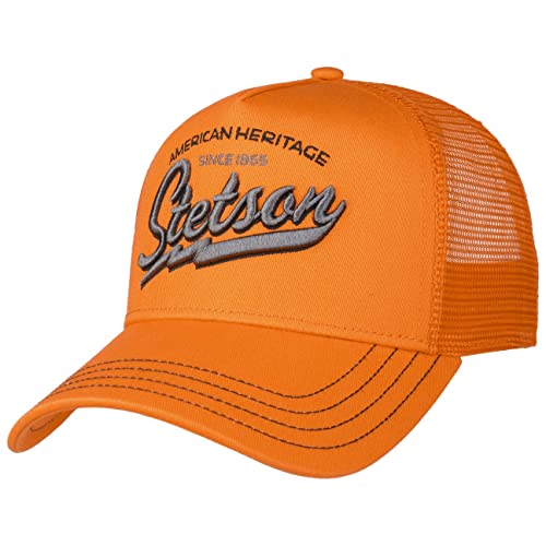 Stetson American Heritage Kids Cap - Trucker Stil - Größenverstellbar - Coole Kappe - Baseballcap mit atmungsaktivem Mesh - Frühjahr/Sommer - Für Kinder orange One Size von Stetson