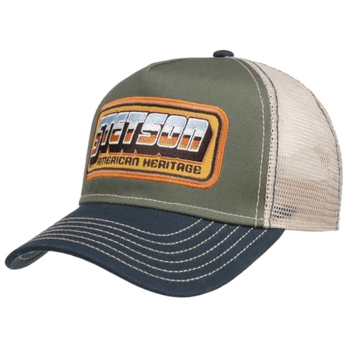 Stetson American Heritage Trucker Cap Snapback Baumwolle Oliv One Size (55-59 cm) von Stetson