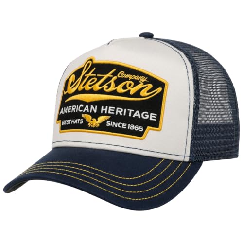 Stetson American Heritage Trucker Cap Herren Snapback mit Netzeinsatz Meshcap Sommer Winter Baseball dunkelblau One Size von Stetson