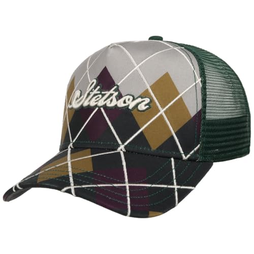 Stetson Argyle Check Trucker Cap Basecap Baseballcap Truckercap Meshcap Herren - Snapback, mit Schirm, Schirm Frühling-Sommer Herbst-Winter Frühjahr Sommer Herbst Winter - One Size bunt von Stetson