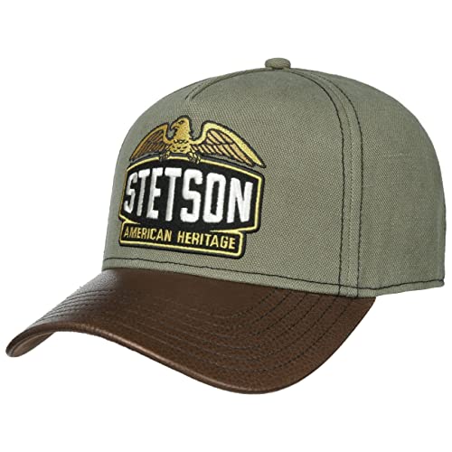 Stetson Army Trucker Cap - Curved Brim - Größenverstellbare Kappe - Hochwertige Stickerei - Logo-Patch - Herren - Frühling bis Winter Oliv One Size von Stetson