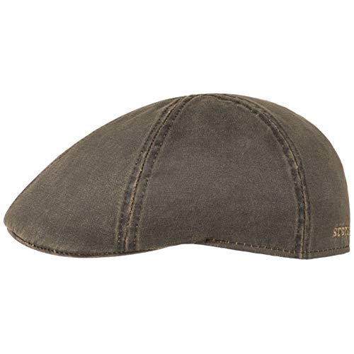 Stetson Flatcap Level Herren - Schirmmütze mit Baumwolle - Herrenmütze mit UV-Schutz 40+ - Mütze im Vintage-Look - Schiebermütze Sommer/Winter - Flat Cap braun S (54-55 cm) von Stetson