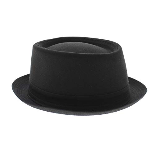 Stetson Athens Cotton Porkpie Hut Damen/Herren - Stoffhut aus Baumwolle - Pork Pie Made in Italy - Sommer/Winter - Herrenhut mit Innenfutter - schwarz 61 cm von Stetson