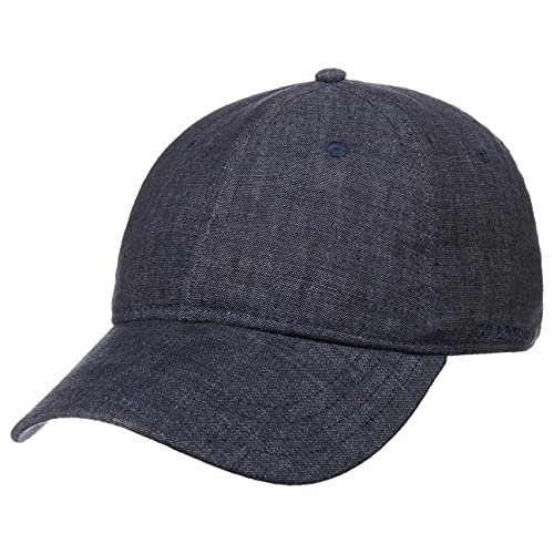 Stetson Sydell Leinen Baseballcap Damen/Herren - Basecap aus Leinen - Leinencap gefüttert - Sommercap größenverstellbar - Cap mit UV-Schutz 40 - Frühling/Sommer anthrazit-meliert XL (60-61 cm) von Stetson