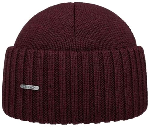 Stetson Beanie Merino Wool Bordeaux Größe One Size von Stetson