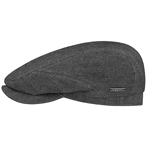 Stetson Belfast Flatcap Cotton-Mix Herren Made in EU Gefüttert Schiebermütze Leinen Baumwolle Sonnenschutz Frühjahr Sommer anthrazit 55 cm von Stetson