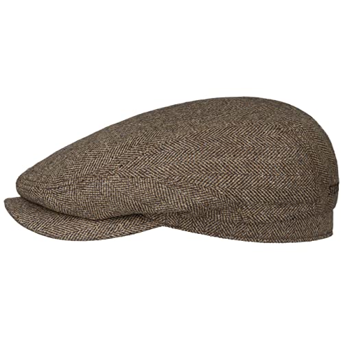 Stetson Belfast Silk Schiebermütze Herren - Flatcap aus Seide - Herrencap Made in EU - Seidenmütze Frühjahr/Sommer - Flat Cap beige-braun 55 cm von Stetson