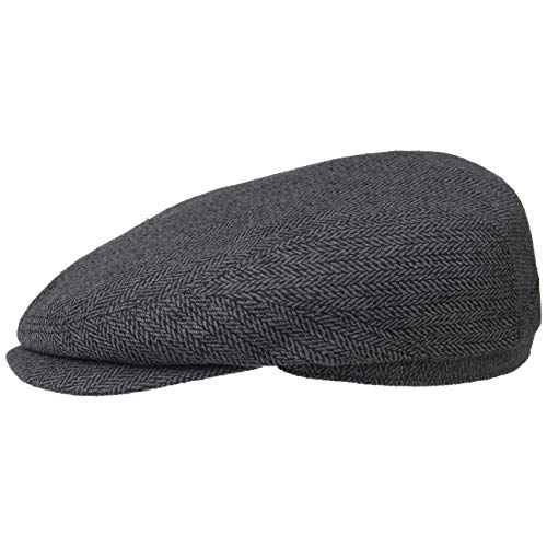 Stetson Belfast Silk Schiebermütze Herren Made in EU Frühjahr Sommer Flat Cap grau-schwarz 56 cm von Stetson