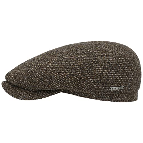 Stetson Belfast Tweed Flatcap - Schiebermütze Herren - Schirmmütze aus Wolle - Wintercap mit Baumwollinnenfutter - Wollcap Herbst/Winter - Herrenkappe braun 59 cm von Stetson