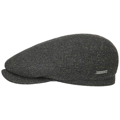 Stetson Belfast Tweed Flatcap - Schiebermütze Herren - Schirmmütze aus Wolle - Wintercap mit Baumwollinnenfutter - Wollcap Herbst/Winter - Herrenkappe Oliv 59 cm von Stetson