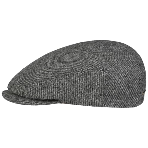 Stetson Bendavoa Wool Driver Flatcap Schirmmütze Schiebermütze Herren - Made in the EU mit Schirm, Futter Herbst-Winter - L (58-59 cm) grau von Stetson