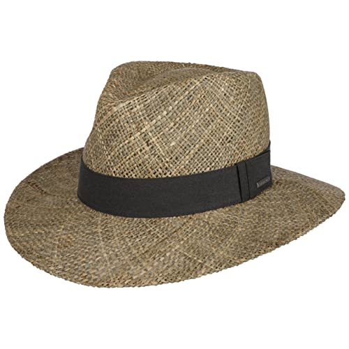 Stetson Big Brim Seagrass Traveller Strohhut - Naturfarbener Hut - Luftiger Sommerhut mit Breiter Krempe - Unisex - Frühjahr/Sommer Natur M (56-57 cm) von Stetson