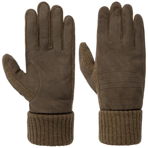 Stetson Bodalen Nubuklederhandschuhe Lederhandschuhe Nubukhandschuhe Fingerhandschuhe (8 1/2 HS - braun) von Stetson