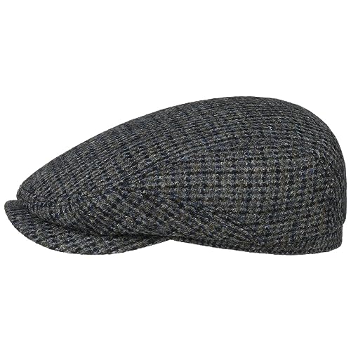 Stetson Brayton Harris Tweed Driver Flatcap - Mehrfarbige Mütze - Schirmmütze mit wärmender Schurwolle - Handgefertigt in Deutschland - Herren - Herbst/Winter grau-blau 60 cm von Stetson