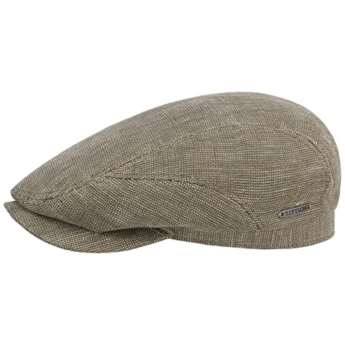 Stetson Brenscott Driver Flatcap - Zweifarbige Mütze - Melierte Leinencap für Herren - Made in The EU - Frühjahr/Sommer Oliv 58 cm von Stetson