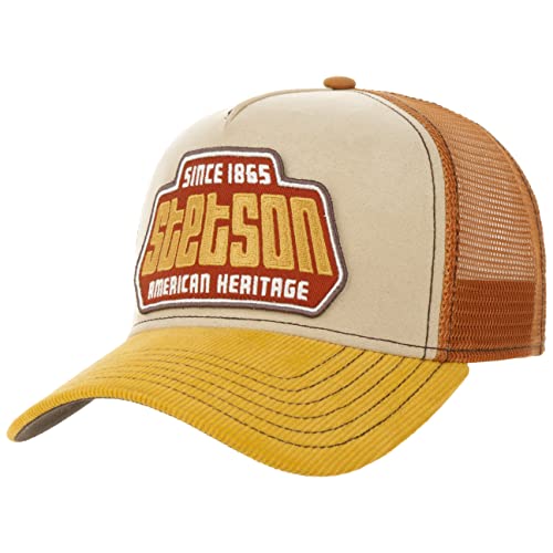 Stetson Brickstone Trucker Cap Small - Mehrfarbige Kappe - Snapback-Design - Trendige Basecap mit Mesh - Verstellbar - Herren - Ganzjährig beige-rost One Size von Stetson