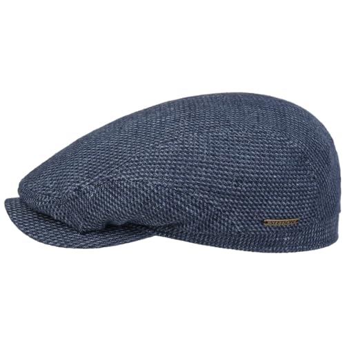 Stetson Brinkley Driver Flatcap Schiebermütze Leinen-Baumwollmix UV-Schutz Herren Made in EU Frühjahr Sommer blau-meliert 59 cm von Stetson