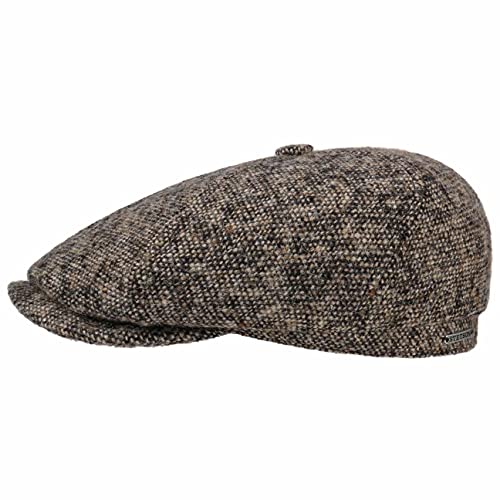 Stetson Brooklin Donegal Flatcap Herren - Schirmmütze aus Schurwolle - Schiebermütze mit Futter aus Baumwolle - Sechsteilige Herrencap - Herbst/Winter Dunkelbeige 59 cm von Stetson