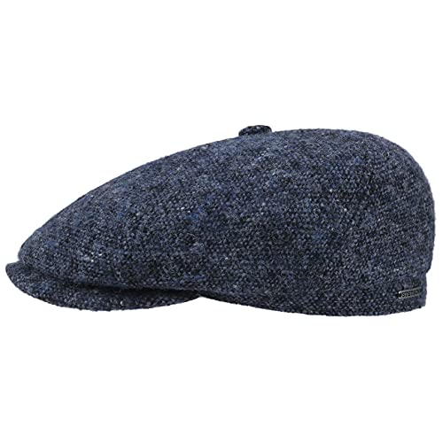 Stetson Brooklin Donegal Flatcap Herren Schirmmütze Schurwolle Baumwollfutter Sechsteilige Herrencap Herbst Winter dunkelblau 60 cm von Stetson