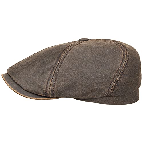 Stetson Brooklin Old Cotton Flat Cap Herren Schiebermütze Used Look UV-Schutz 40 Baumwolle Frühjahr Sommer braun XXL (62-63 cm) von Stetson