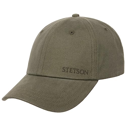 Stetson Brushed Twill Cap - Baseballcap Unisex - Baumwollcap mit Strapback für alle Jahreszeiten Oliv One Size von Stetson