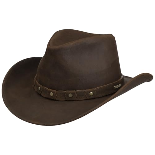Stetson Calf Split Cowboy Lederhut - Westernhut - Vintage Style Hut - Cowboyhut für Herren braun XXL (62-63 cm) von Stetson