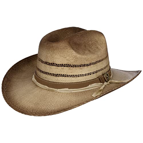 Stetson Caluca Western Toyo Strohhut - Hut aus 100% Toyo-Stroh - Authentischer Cowboy-Stil - Frühjahr/Sommer - Für Damen und Herren Hellbraun XXL (62-63 cm) von Stetson