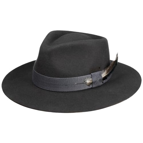 Stetson Calverstown Outdoor Wollhut Unifarbener Travellerhut Asahi Guard Herren Herbst Winter anthrazit M (56-57 cm) von Stetson