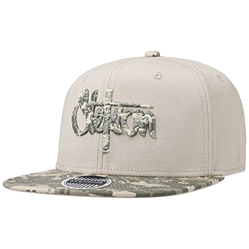 Stetson Camo Lettering Cotton Cap Herren One Size (55-60 cm) - 100% Baumwolle - gerader Schirm (Flat Brim) - Verstellbare Snapback - Leichte Baseballcap Frühjahr/Sommer beige One Size von Stetson