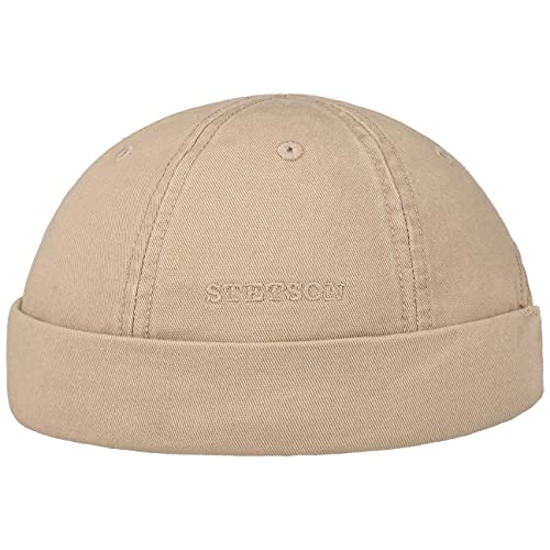 Stetson Ocala Baumwoll Dockercap Herren - Dockermütze aus 100% Baumwolle - Mütze in M (56-57 cm) - Cap in Beige - Docker mit UV-Schutz 40 von Stetson