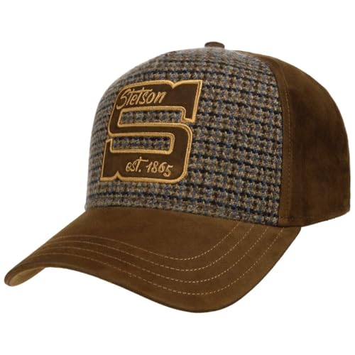 Stetson Capital S Cap Basecap Baseballcap Wollcap Ledercap Herren - Snapback, mit Schirm, Schirm Frühling-Sommer Herbst-Winter Frühjahr Sommer Herbst Winter - One Size braun von Stetson